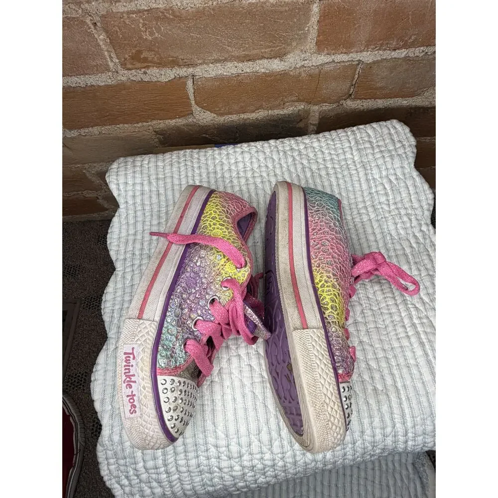 Skechers Twinkle Toes Glitter Dayz Light Up Girls 1.5 Multi 10387L